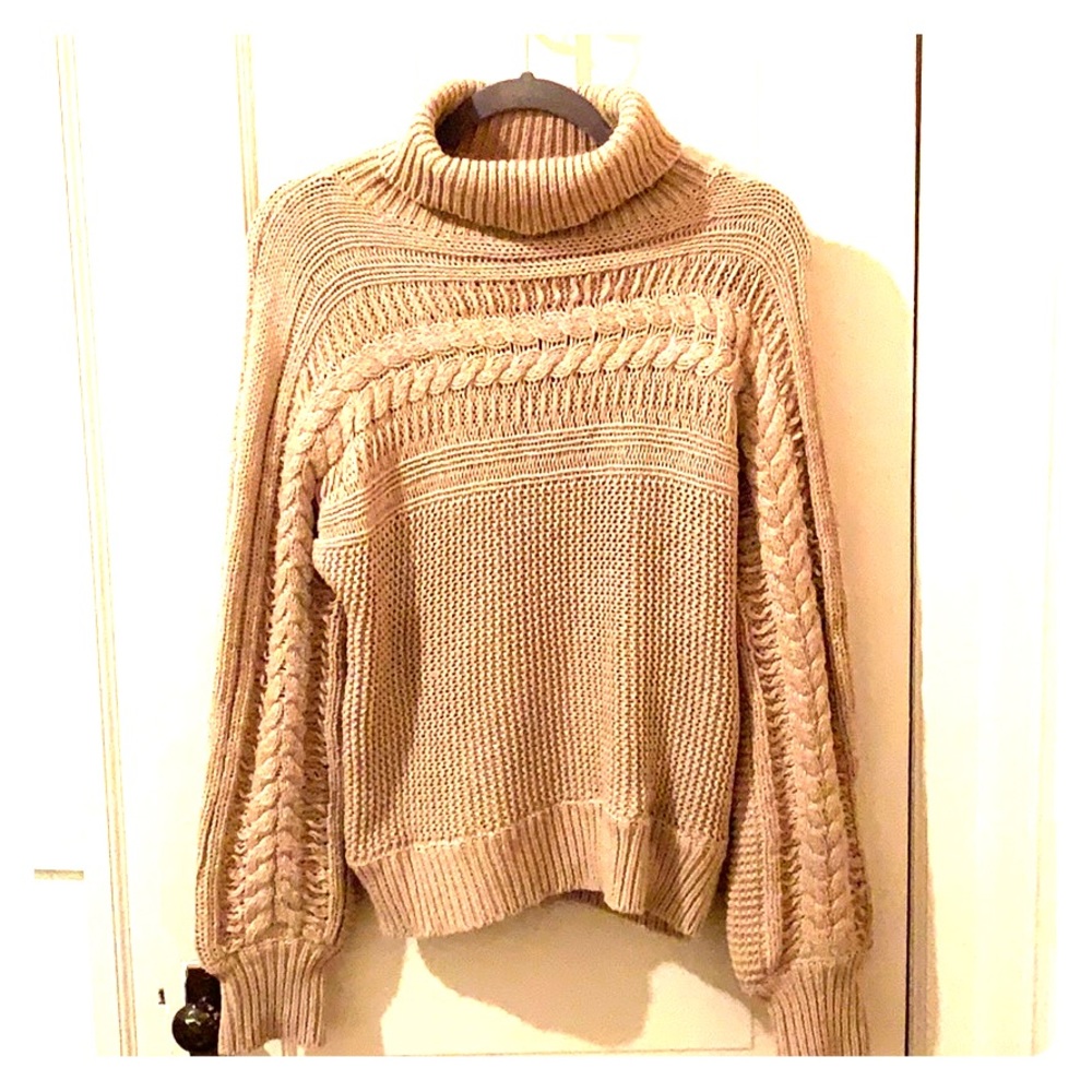 Tan chunky turtle neck sweater- new with tags